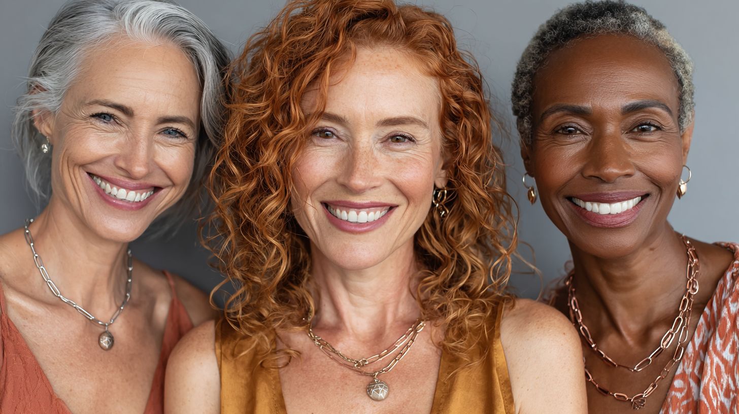 Tons de pele quentes Exemplos de jóias: ouro amarelo e gemas de âmbar